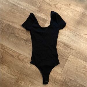 Women’s Express Ribbed Black Bodysuit